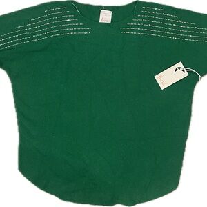 Emerald Top with Studded Shoulder Accents